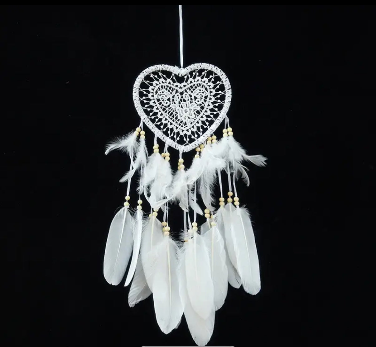 White heart dream catcher