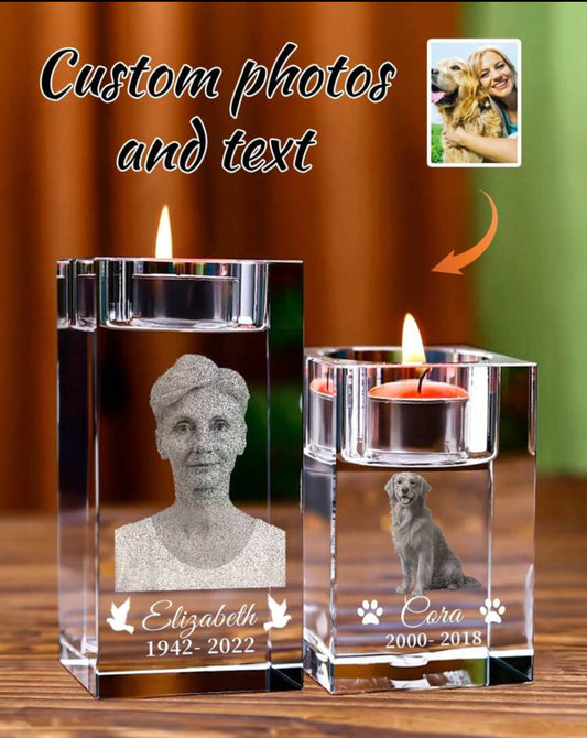 T candle holder personalised