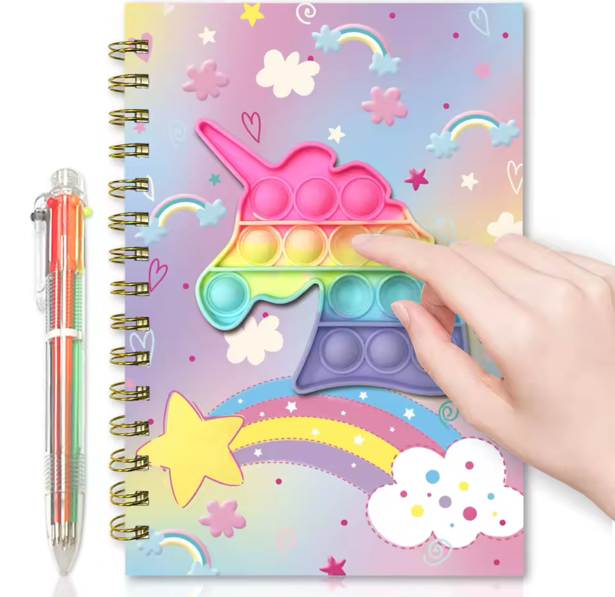 Notebook, fidget and pen set - unicorn