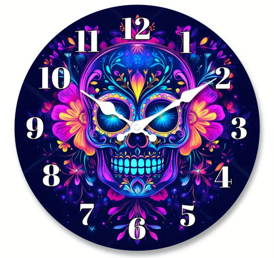 25cm skull clock