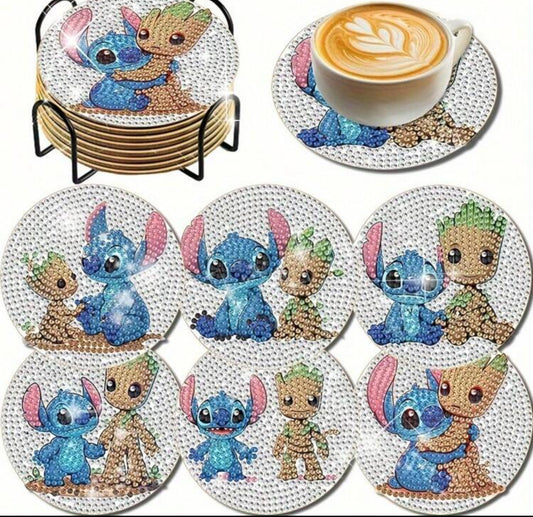 6pcs diamond art diy coasters