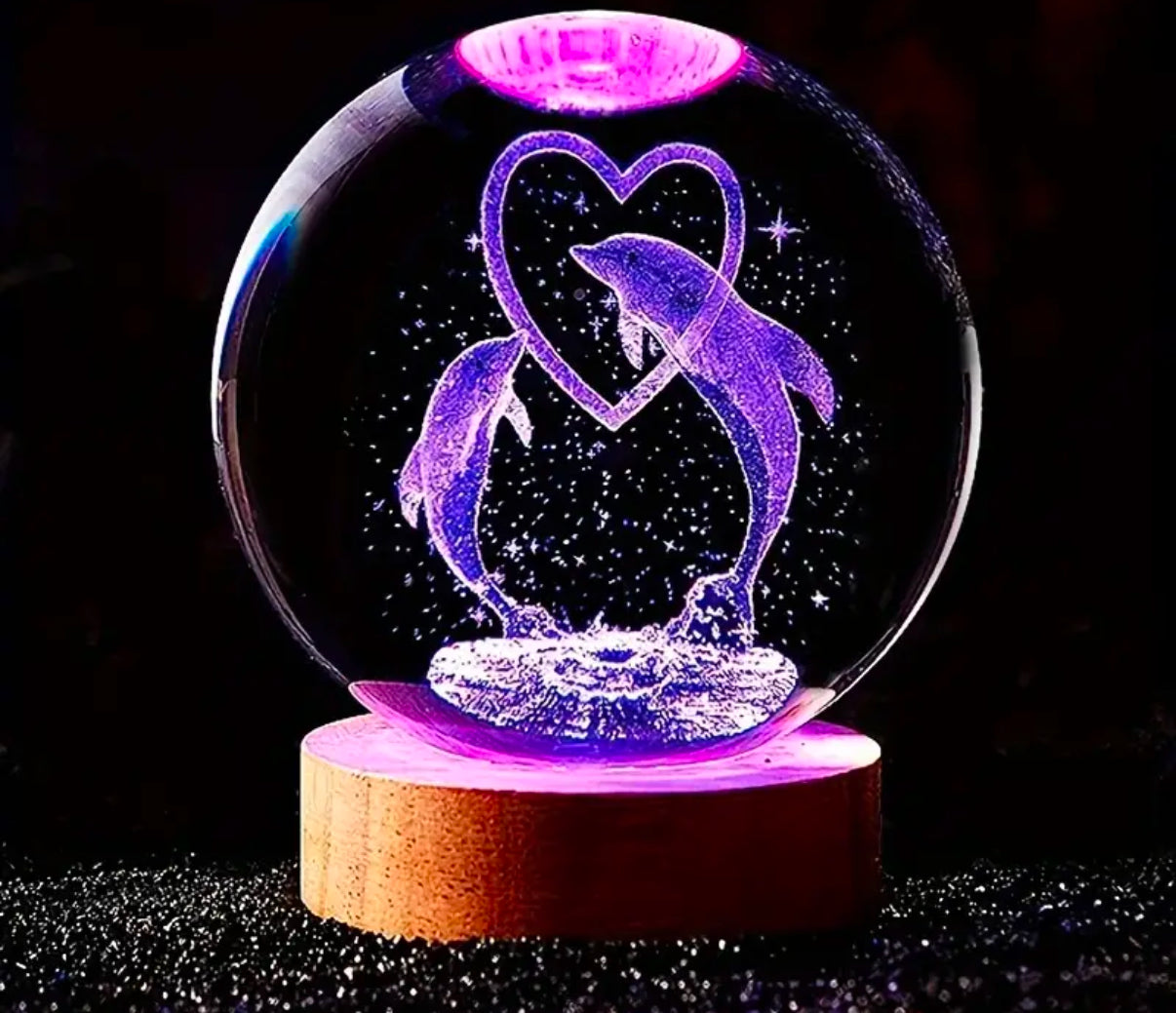 Dolphin 🐬 led glass ball ornament - colour changing