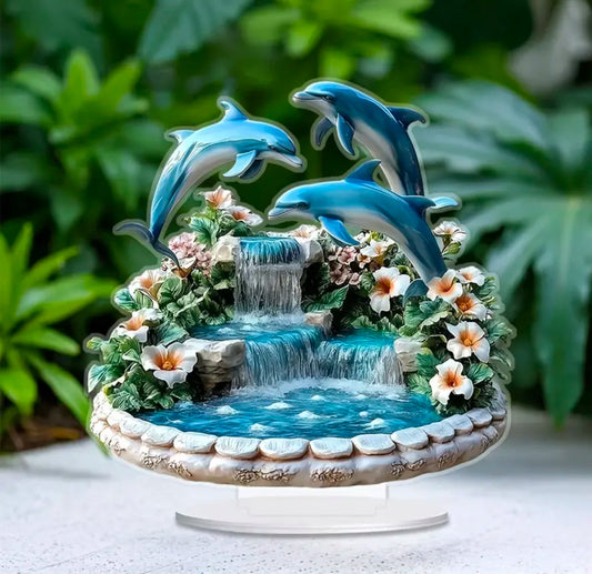 2D Flat Dolphin Ornament