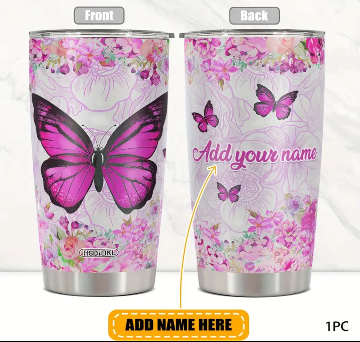 20oz stainless steel tumbler - personalised