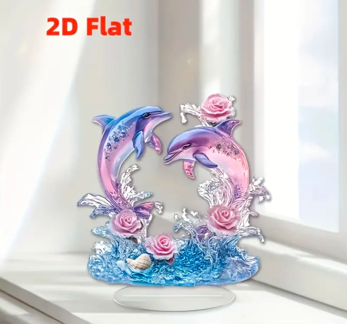 2D Flat Dolphin Ornament