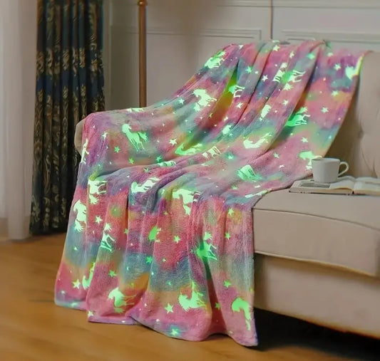 Unicorn Glow In the Dark Throw - 100x150cm