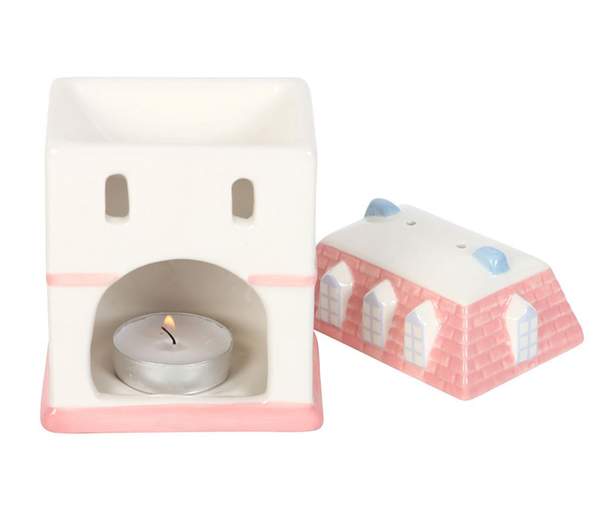 Pastel house shaped wax melt burner