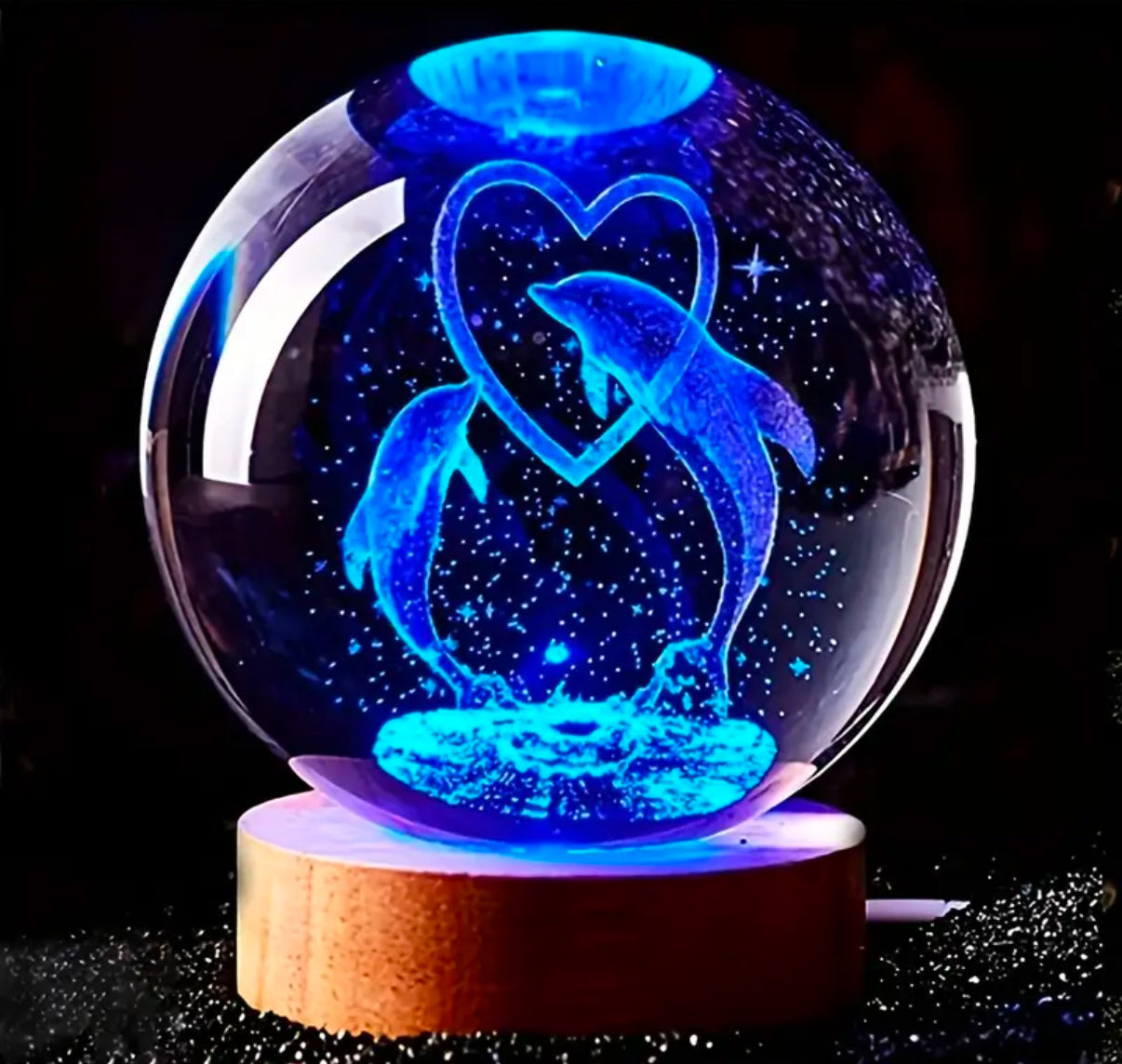 Dolphin 🐬 led glass ball ornament - colour changing