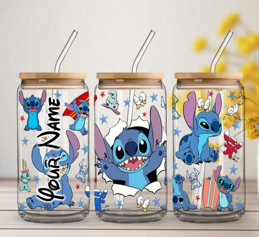 Personalised libby glass & straw