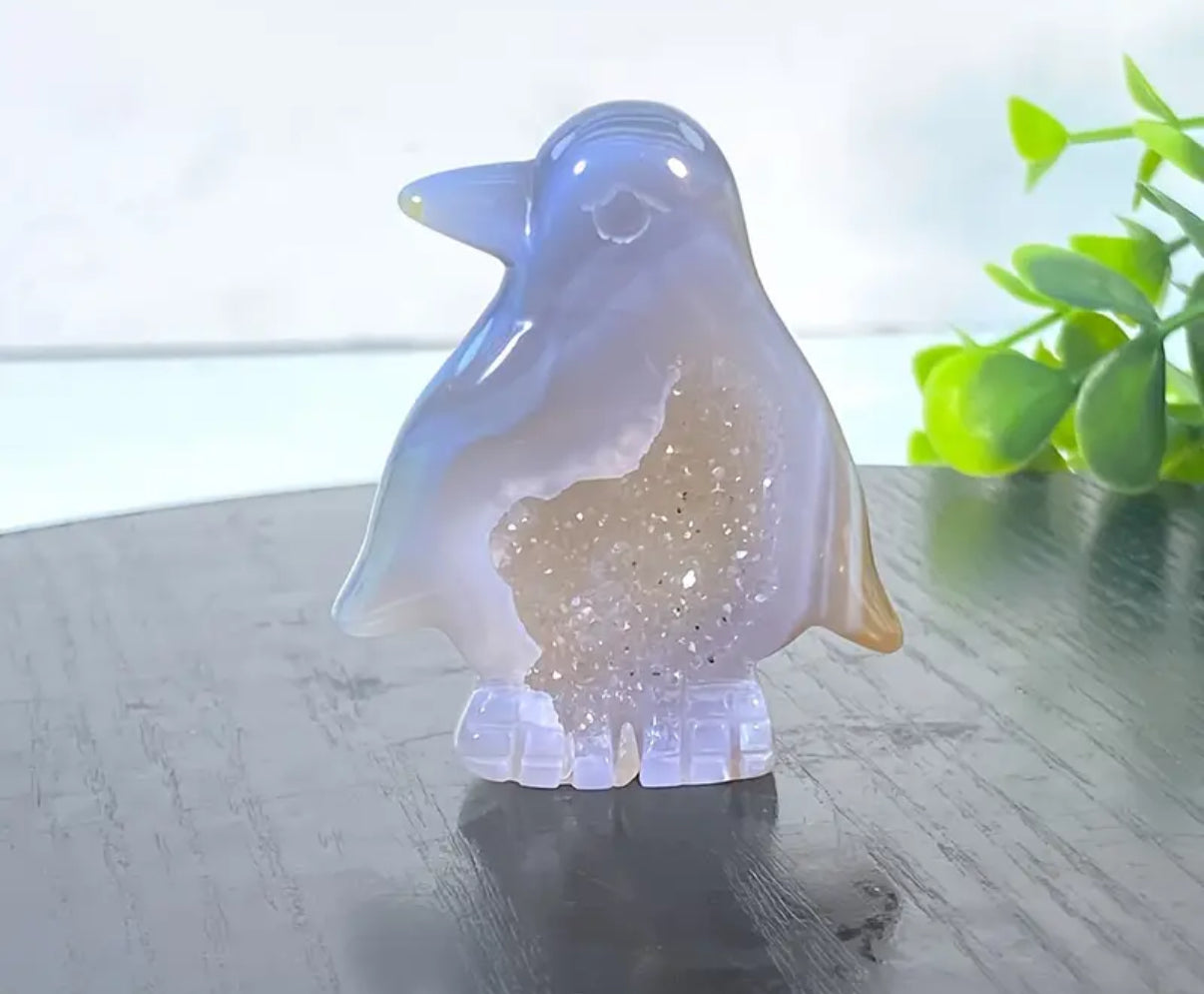 Penguin crystal ornament