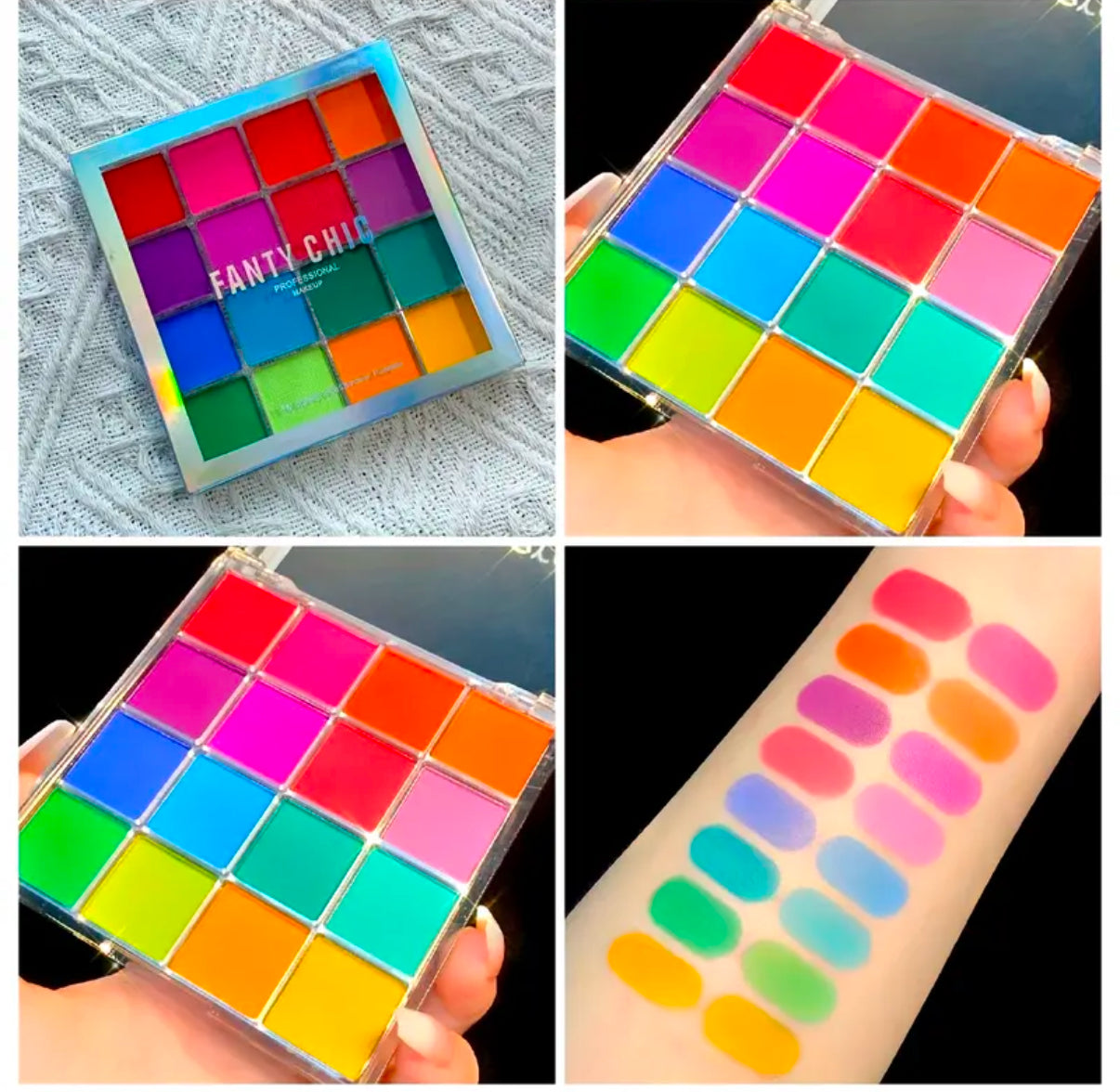 16 bright colour eyeshadow palette