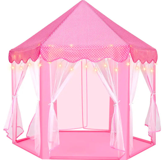 Pink play tent with led lights