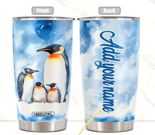 Personalised penguin tumbler