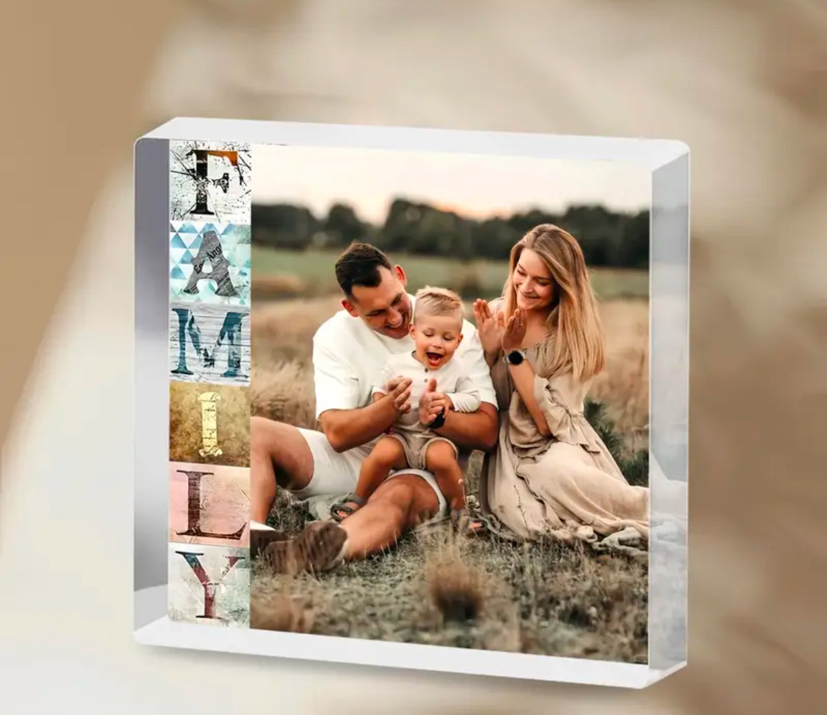 Family acrylic photo frame - personalised with your own photo