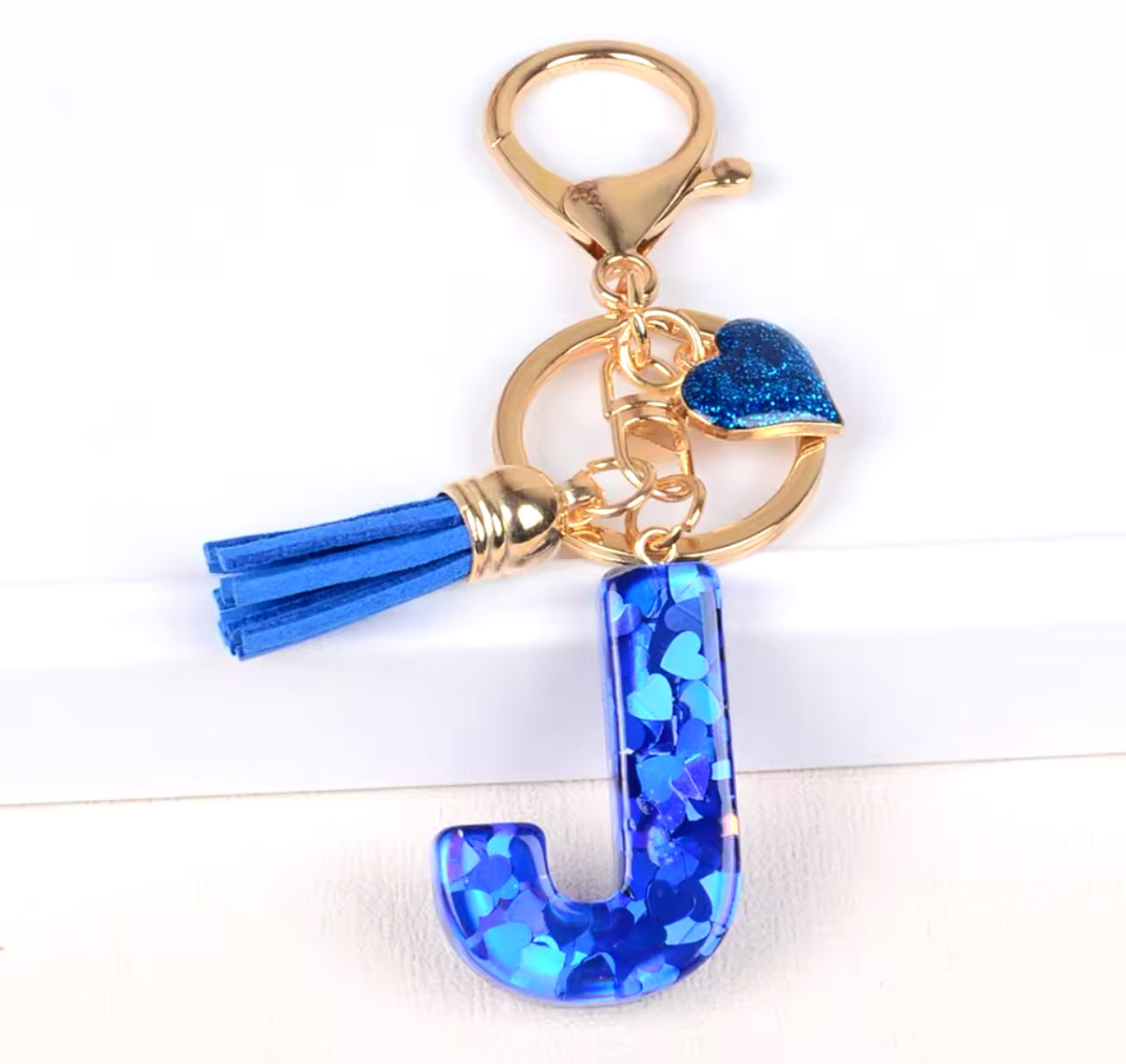 Initial keychain - blue