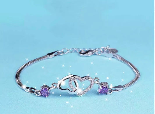 925 sterling silver heart bracelet