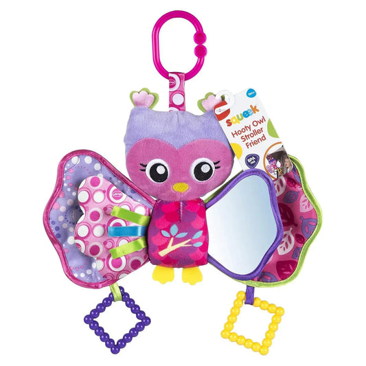 Playgro Hooty Owl Stroller Friend Clip On Pram Toy For Babies