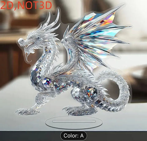 2D crystal standing dragon