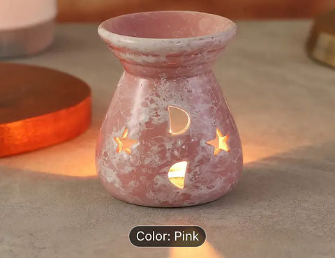 Ceramic moon and stars cutout wax melt burner