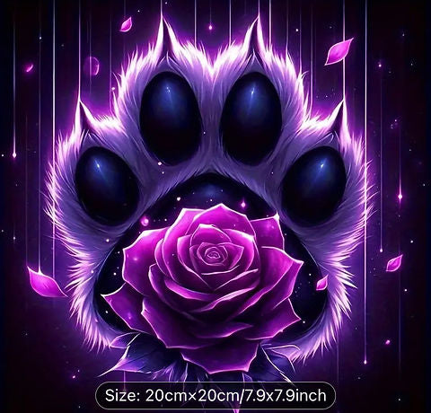 Paw print diamond art