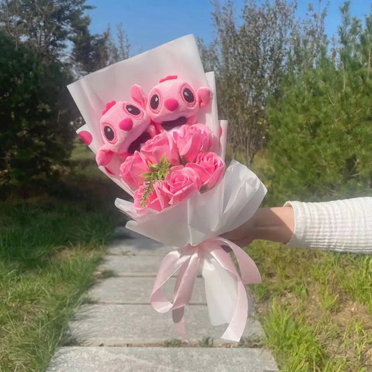 Plush dolls flower bouquet