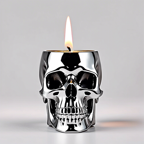 Gothic Skull Candle Holder