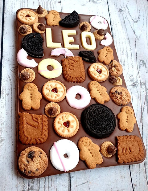 Extra Large Personalisex Chocolate Slab with Biscuits